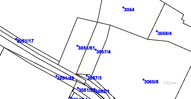 Parcela st. 3057/4 v KÚ Havlíčkův Brod, Katastrální mapa