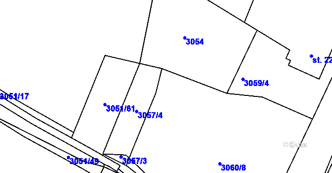 Parcela st. 3058/3 v KÚ Havlíčkův Brod, Katastrální mapa