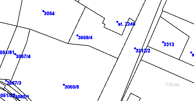Parcela st. 3058/4 v KÚ Havlíčkův Brod, Katastrální mapa