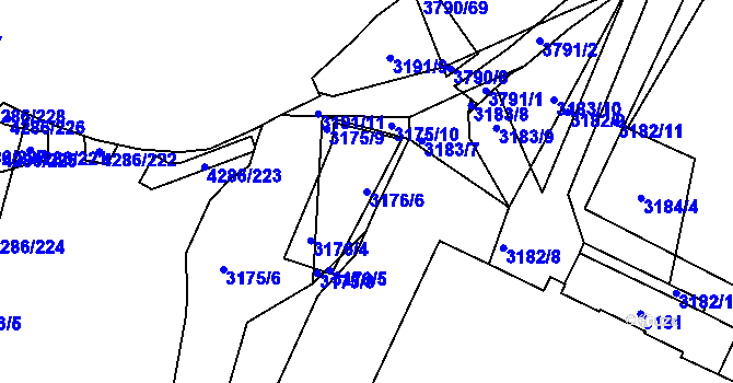 Parcela st. 3176/6 v KÚ Havlíčkův Brod, Katastrální mapa
