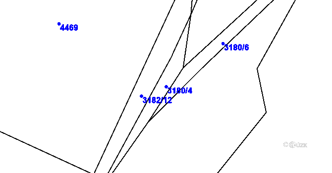 Parcela st. 3180/4 v KÚ Havlíčkův Brod, Katastrální mapa