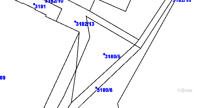 Parcela st. 3180/5 v KÚ Havlíčkův Brod, Katastrální mapa