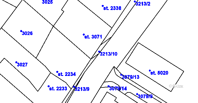 Parcela st. 3213/10 v KÚ Havlíčkův Brod, Katastrální mapa