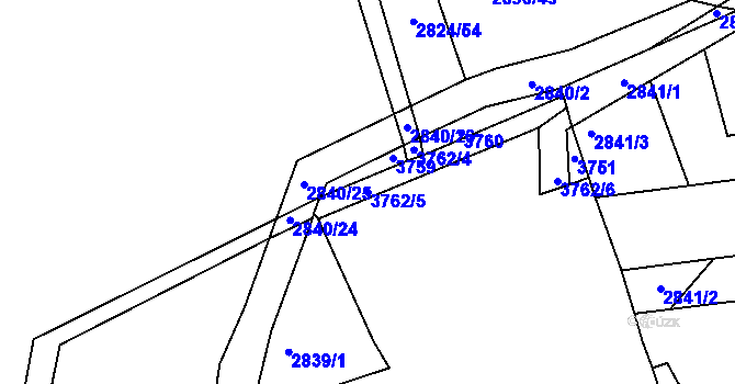 Parcela st. 3762/5 v KÚ Havlíčkův Brod, Katastrální mapa