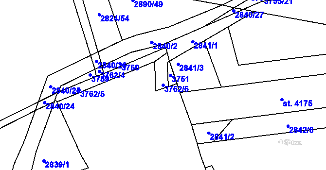 Parcela st. 3762/6 v KÚ Havlíčkův Brod, Katastrální mapa