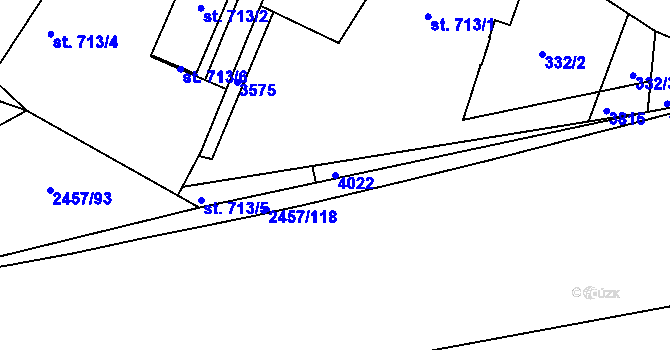 Parcela st. 4022 v KÚ Havlíčkův Brod, Katastrální mapa