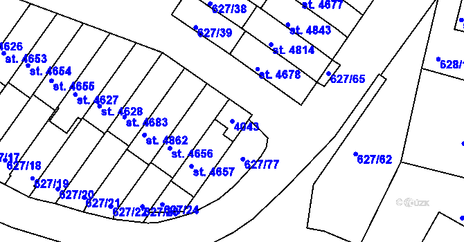 Parcela st. 4043 v KÚ Havlíčkův Brod, Katastrální mapa