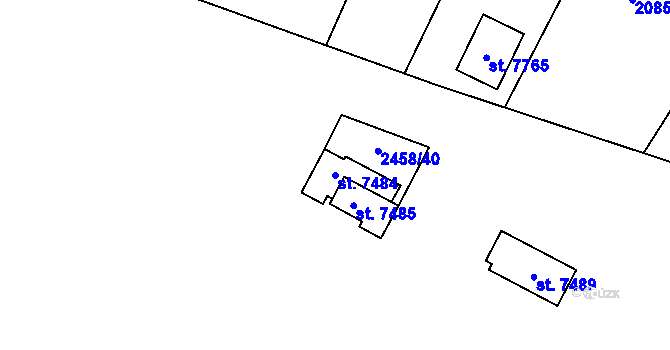 Parcela st. 7484 v KÚ Havlíčkův Brod, Katastrální mapa