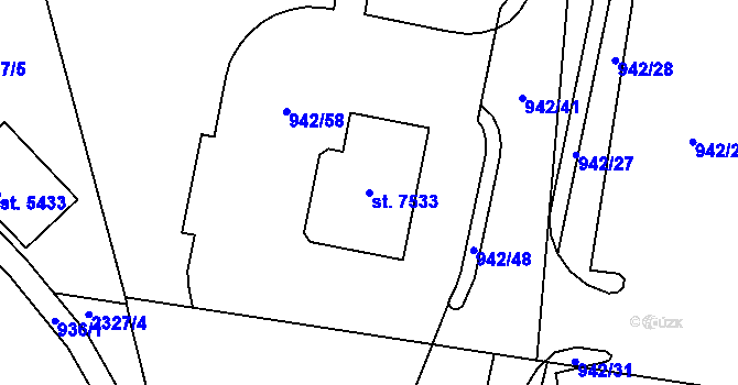 Parcela st. 7533 v KÚ Havlíčkův Brod, Katastrální mapa