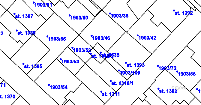 Parcela st. 7535 v KÚ Havlíčkův Brod, Katastrální mapa