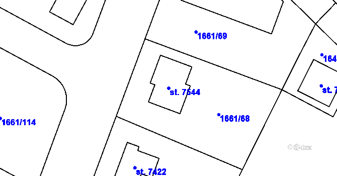 Parcela st. 7544 v KÚ Havlíčkův Brod, Katastrální mapa
