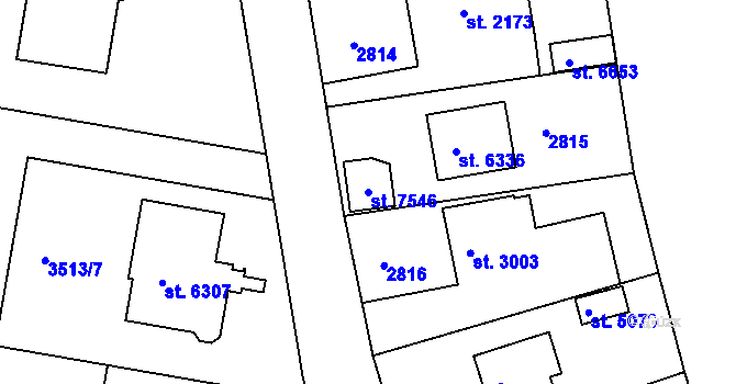 Parcela st. 7546 v KÚ Havlíčkův Brod, Katastrální mapa