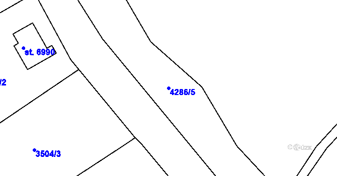 Parcela st. 4286/5 v KÚ Havlíčkův Brod, Katastrální mapa
