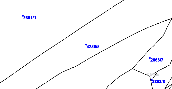 Parcela st. 4286/8 v KÚ Havlíčkův Brod, Katastrální mapa