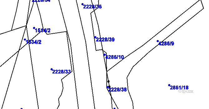 Parcela st. 4286/10 v KÚ Havlíčkův Brod, Katastrální mapa