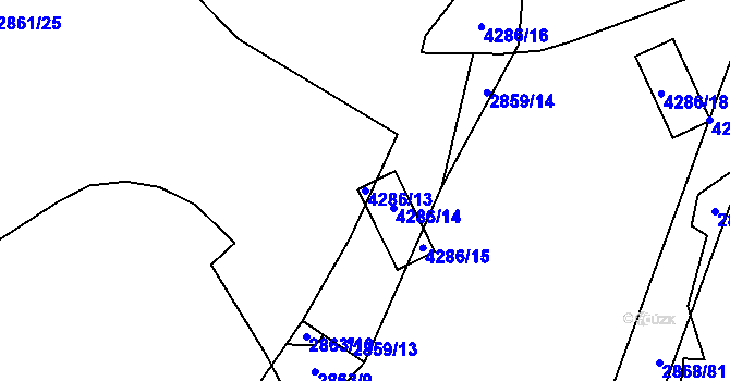 Parcela st. 4286/13 v KÚ Havlíčkův Brod, Katastrální mapa