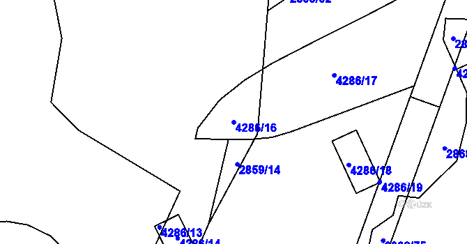 Parcela st. 4286/16 v KÚ Havlíčkův Brod, Katastrální mapa
