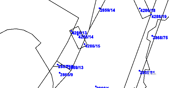 Parcela st. 4286/15 v KÚ Havlíčkův Brod, Katastrální mapa