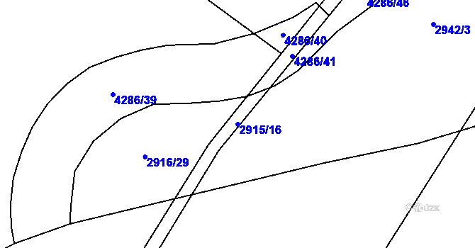 Parcela st. 2915/16 v KÚ Havlíčkův Brod, Katastrální mapa