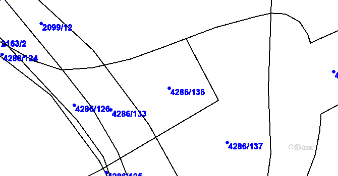 Parcela st. 4286/136 v KÚ Havlíčkův Brod, Katastrální mapa