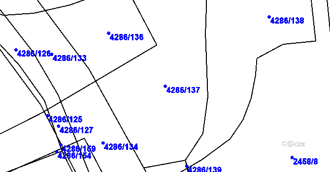 Parcela st. 4286/137 v KÚ Havlíčkův Brod, Katastrální mapa