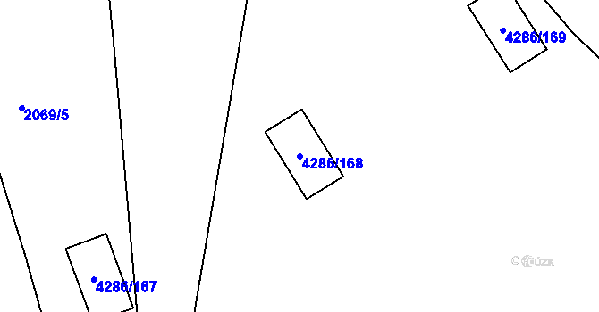 Parcela st. 4286/168 v KÚ Havlíčkův Brod, Katastrální mapa