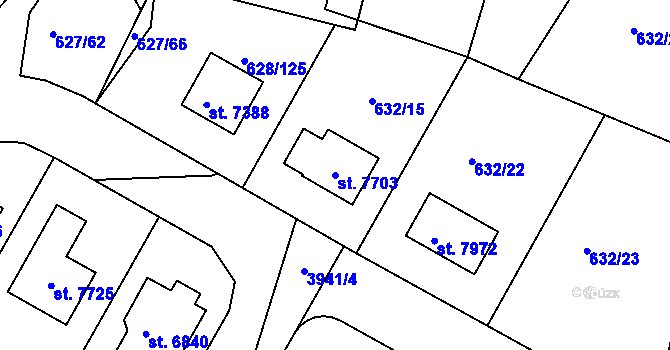 Parcela st. 7703 v KÚ Havlíčkův Brod, Katastrální mapa