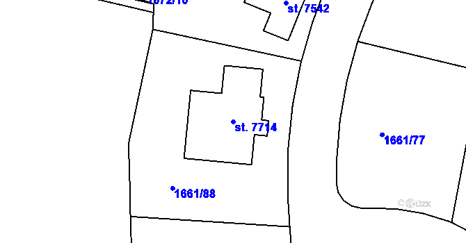 Parcela st. 7714 v KÚ Havlíčkův Brod, Katastrální mapa