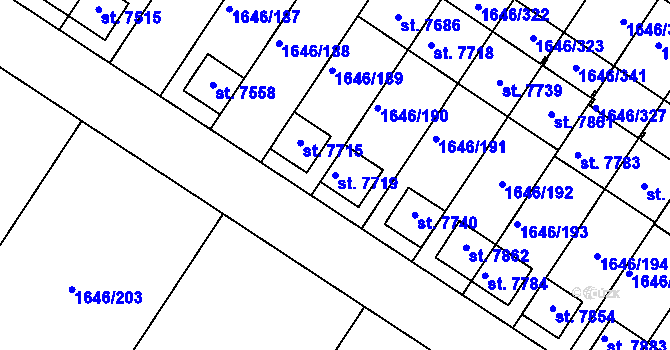 Parcela st. 7719 v KÚ Havlíčkův Brod, Katastrální mapa