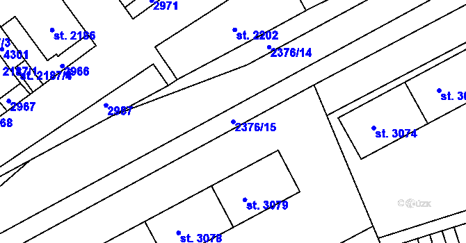 Parcela st. 2376/15 v KÚ Havlíčkův Brod, Katastrální mapa