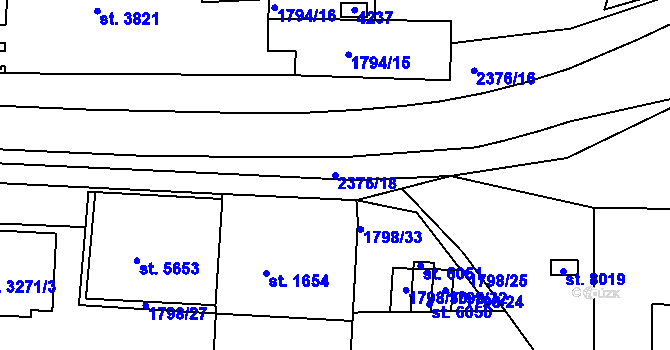 Parcela st. 2376/18 v KÚ Havlíčkův Brod, Katastrální mapa