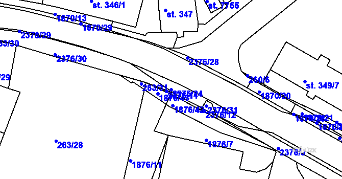 Parcela st. 2376/24 v KÚ Havlíčkův Brod, Katastrální mapa