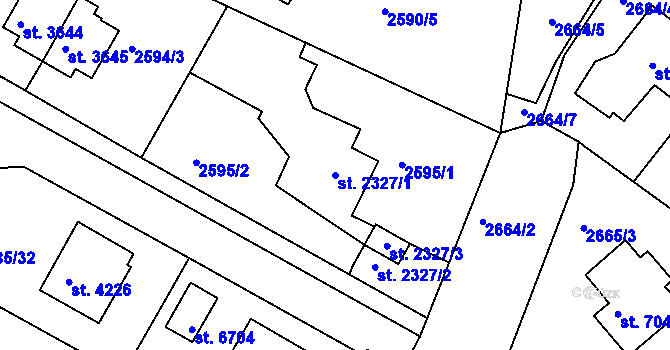 Parcela st. 2327/1 v KÚ Havlíčkův Brod, Katastrální mapa