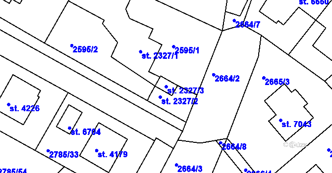 Parcela st. 2327/3 v KÚ Havlíčkův Brod, Katastrální mapa
