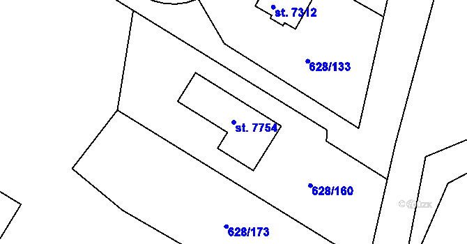 Parcela st. 7754 v KÚ Havlíčkův Brod, Katastrální mapa