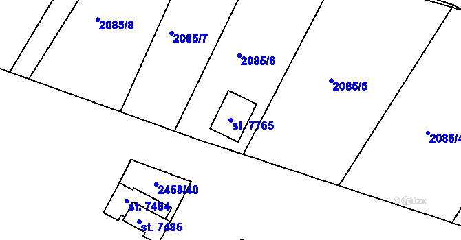 Parcela st. 7765 v KÚ Havlíčkův Brod, Katastrální mapa