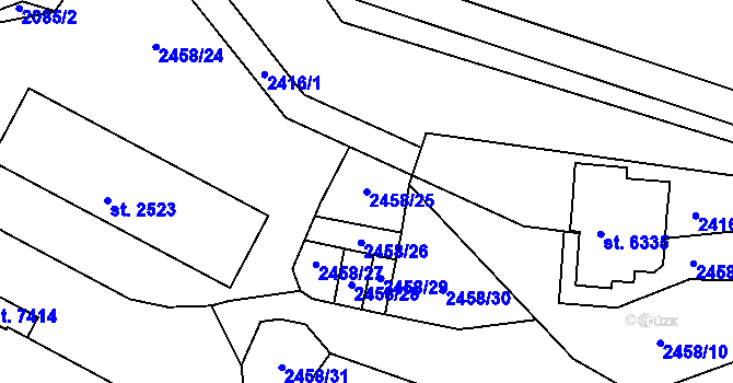 Parcela st. 2458/25 v KÚ Havlíčkův Brod, Katastrální mapa