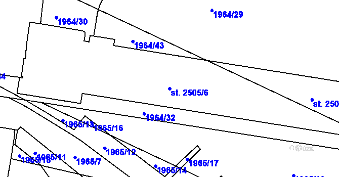 Parcela st. 2505/6 v KÚ Havlíčkův Brod, Katastrální mapa