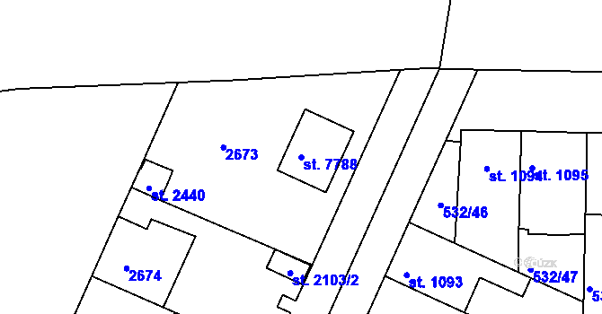 Parcela st. 7788 v KÚ Havlíčkův Brod, Katastrální mapa