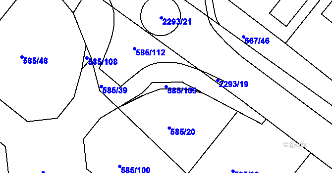 Parcela st. 585/109 v KÚ Havlíčkův Brod, Katastrální mapa