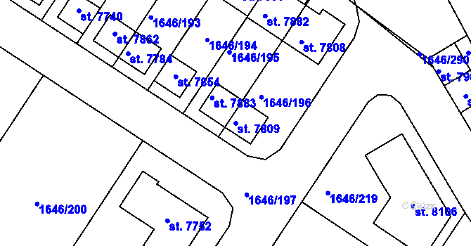 Parcela st. 7809 v KÚ Havlíčkův Brod, Katastrální mapa