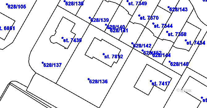 Parcela st. 7812 v KÚ Havlíčkův Brod, Katastrální mapa