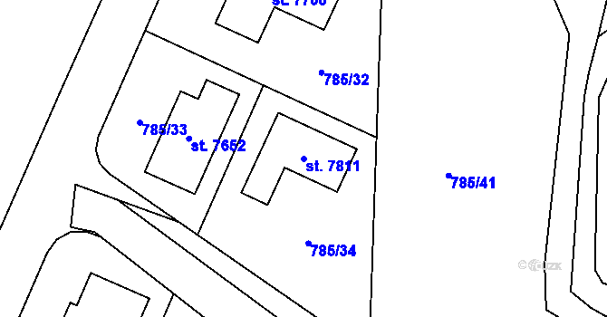 Parcela st. 7811 v KÚ Havlíčkův Brod, Katastrální mapa