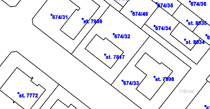 Parcela st. 7817 v KÚ Havlíčkův Brod, Katastrální mapa