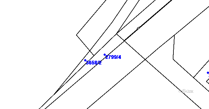 Parcela st. 2799/4 v KÚ Havlíčkův Brod, Katastrální mapa