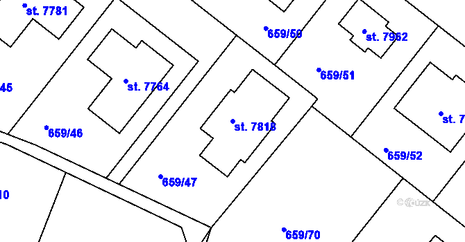 Parcela st. 7818 v KÚ Havlíčkův Brod, Katastrální mapa