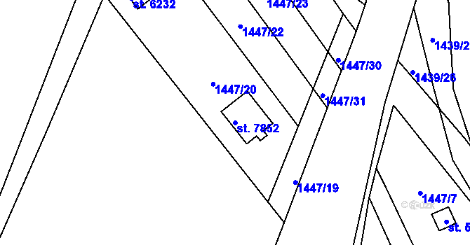 Parcela st. 7852 v KÚ Havlíčkův Brod, Katastrální mapa