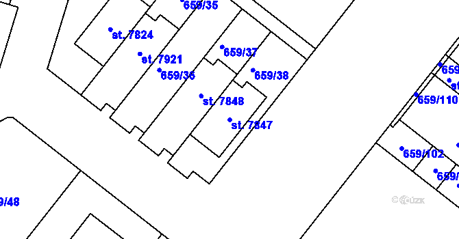 Parcela st. 7847 v KÚ Havlíčkův Brod, Katastrální mapa