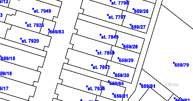 Parcela st. 7850 v KÚ Havlíčkův Brod, Katastrální mapa