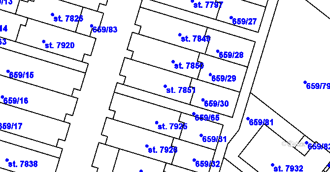 Parcela st. 7851 v KÚ Havlíčkův Brod, Katastrální mapa
